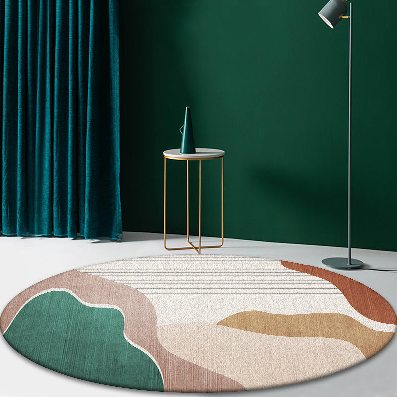 Mid Century Color-Blocking Rug Multi Colored Synthetics Rug Non-Slip Backing Machine Wash Pet Friendly Carpet for Home Decor Khaki Clearhalo 'Area Rug' 'Rug' 2122010
