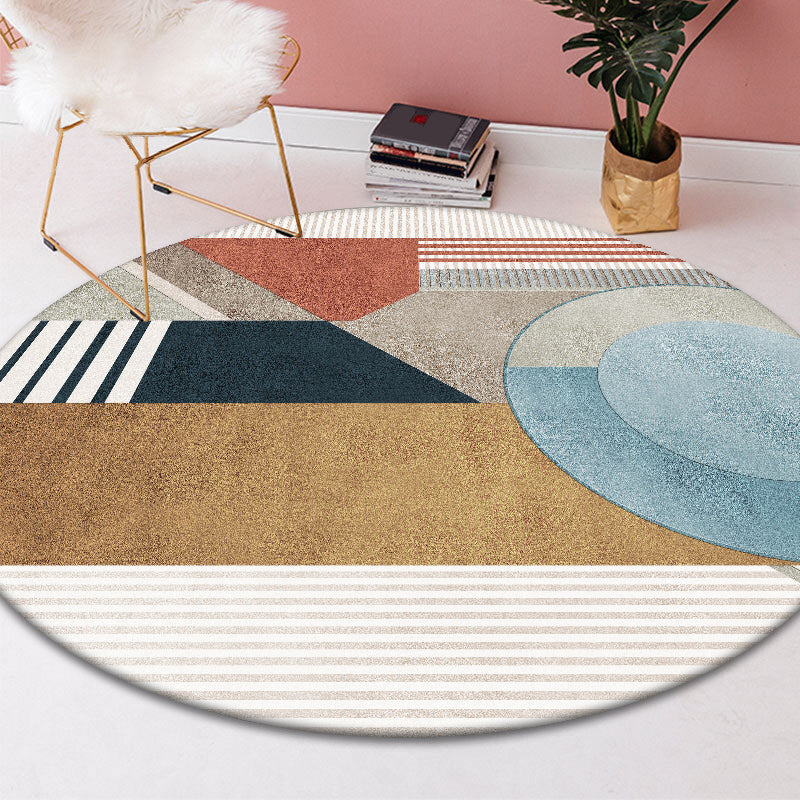 Mid Century Color-Blocking Rug Multi Colored Synthetics Rug Non-Slip Backing Machine Wash Pet Friendly Carpet for Home Decor Yellow Clearhalo 'Area Rug' 'Rug' 2122012