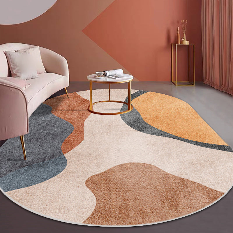 Classy Mid-Century Rug Multicolor Color-Block Pattern Rug Pet Friendly Machine Washable Non-Slip Rug for Bedroom Light Coffee Clearhalo 'Area Rug' 'Rug' 2122014