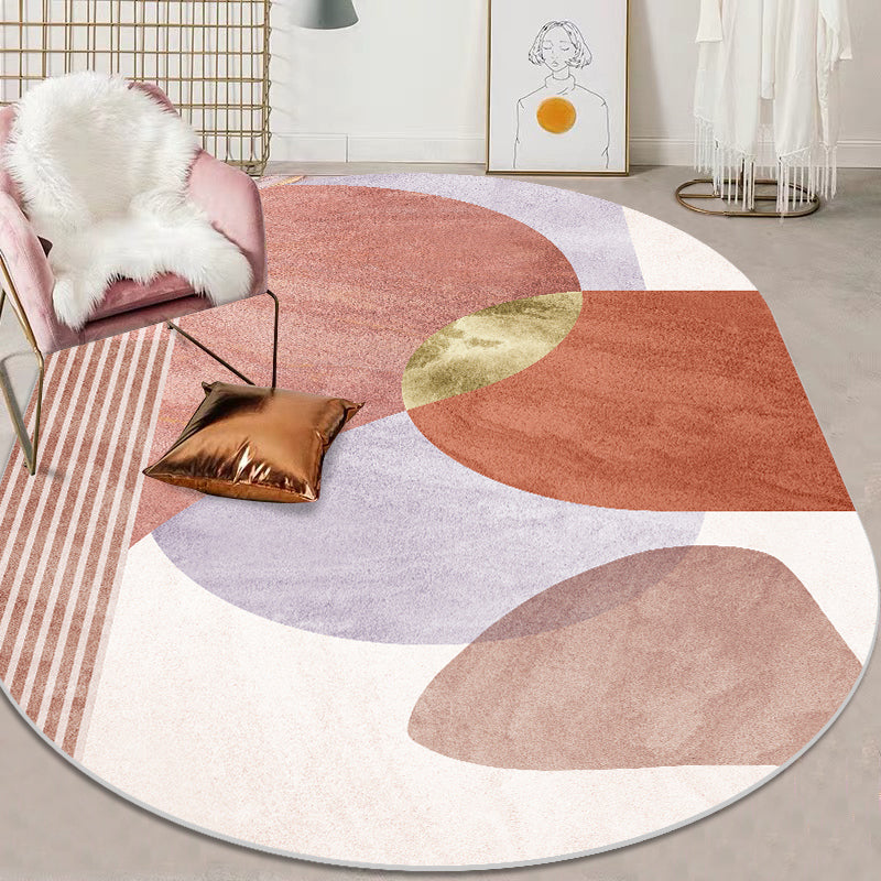 Classy Mid-Century Rug Multicolor Color-Block Pattern Rug Pet Friendly Machine Washable Non-Slip Rug for Bedroom Brick Red Clearhalo 'Area Rug' 'Rug' 2122017