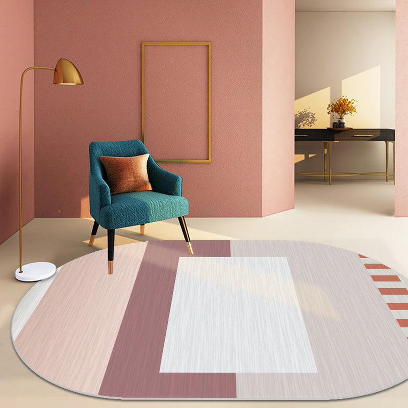 Classy Mid-Century Rug Multicolor Color-Block Pattern Rug Pet Friendly Machine Washable Non-Slip Rug for Bedroom White Clearhalo 'Area Rug' 'Rug' 2122020