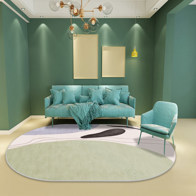 Classy Mid-Century Rug Multicolor Color-Block Pattern Rug Pet Friendly Machine Washable Non-Slip Rug for Bedroom Pea Green Clearhalo 'Area Rug' 'Rug' 2122022