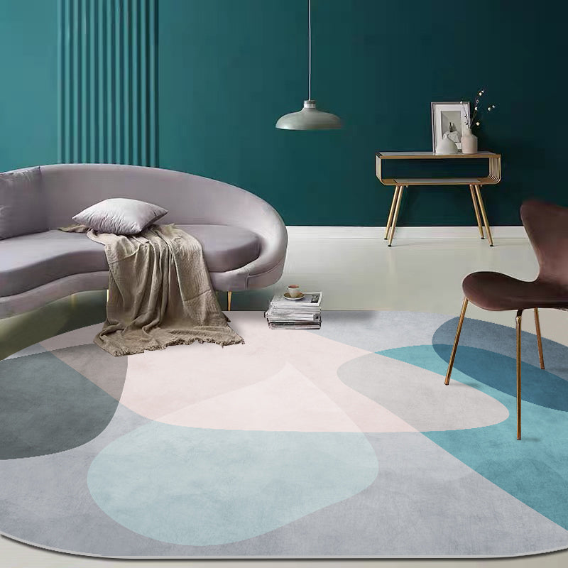 Classy Mid-Century Rug Multicolor Color-Block Pattern Rug Pet Friendly Machine Washable Non-Slip Rug for Bedroom Light Gray Clearhalo 'Area Rug' 'Rug' 2122029