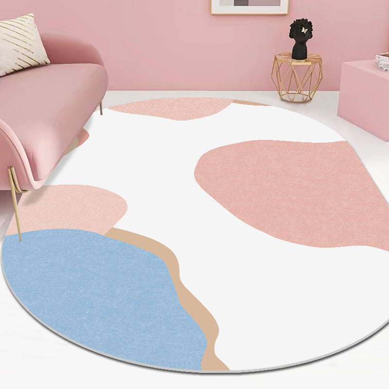 Classy Mid-Century Rug Multicolor Color-Block Pattern Rug Pet Friendly Machine Washable Non-Slip Rug for Bedroom Pink Clearhalo 'Area Rug' 'Rug' 2122030