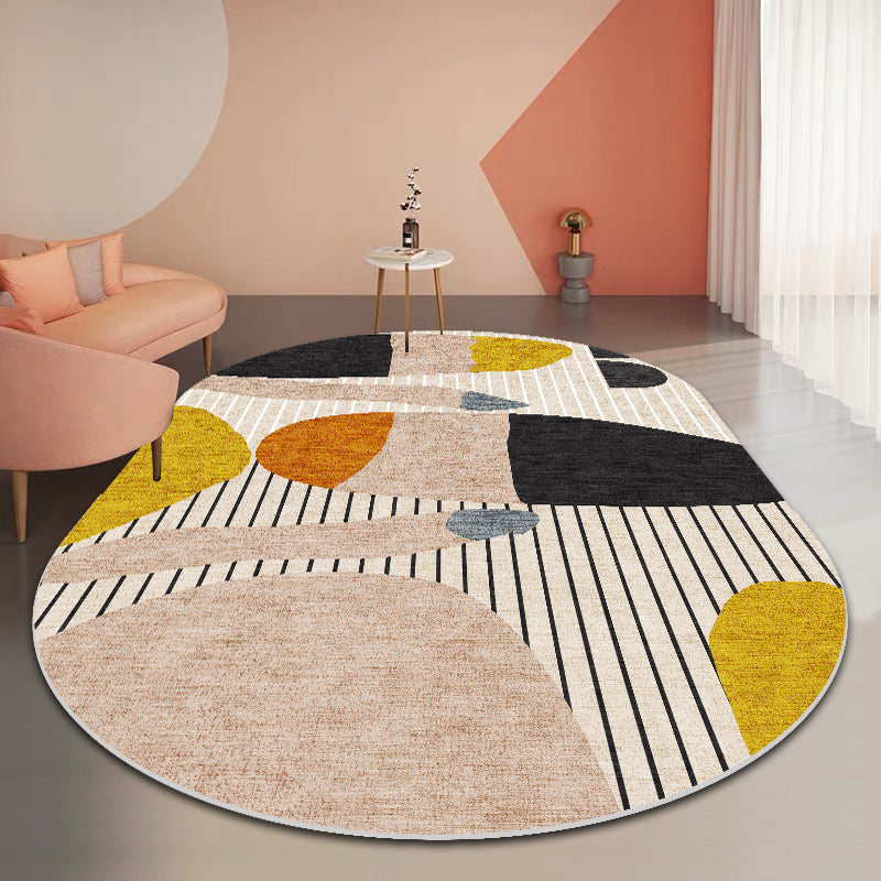 Classy Mid-Century Rug Multicolor Color-Block Pattern Rug Pet Friendly Machine Washable Non-Slip Rug for Bedroom Light Brown Clearhalo 'Area Rug' 'Rug' 2122031