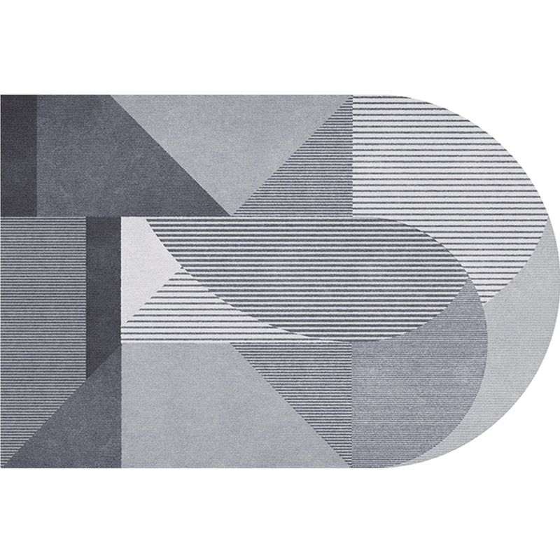 Decorative Multi Color Postmodern Rug Polypropylene Colorblock with Line Art Rug Stain Resistant Machine Wash Anti-Slip Carpet for Room Light Gray Clearhalo 'Area Rug' 'Rug' 2122046