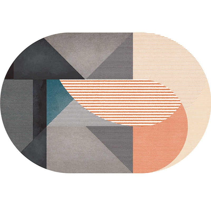 Decorative Multi Color Postmodern Rug Polypropylene Colorblock with Line Art Rug Stain Resistant Machine Wash Anti-Slip Carpet for Room Light Wood Clearhalo 'Area Rug' 'Rug' 2122047
