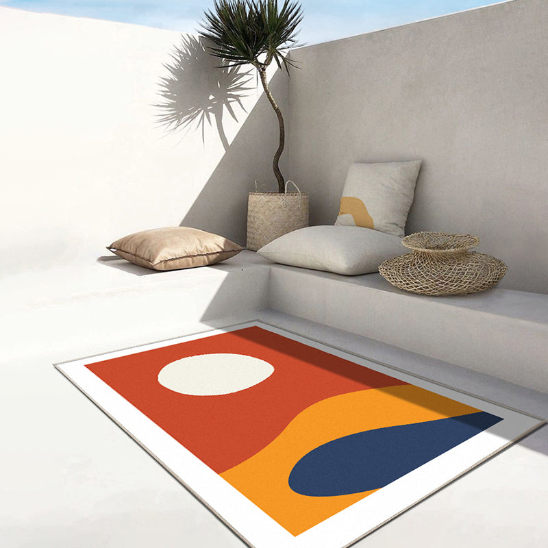 Natural Abstract Colorblock Rug Multicolor Nordic Carpet Polyester Pet Friendly Stain Resistant Anti-Slip Rug for Home Orange Red Clearhalo 'Area Rug' 'Rug' 2122052