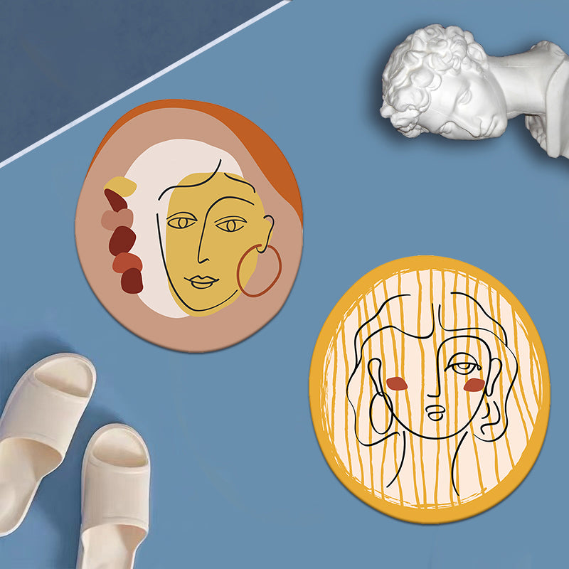 Nordic Style Bedroom Rug Morandi Color Abstract Line Sketch Rug Polypropylene Anti-Slip Backing Machine Washable Pet Friendly Rug Clearhalo 'Area Rug' 'Rug' 2122061