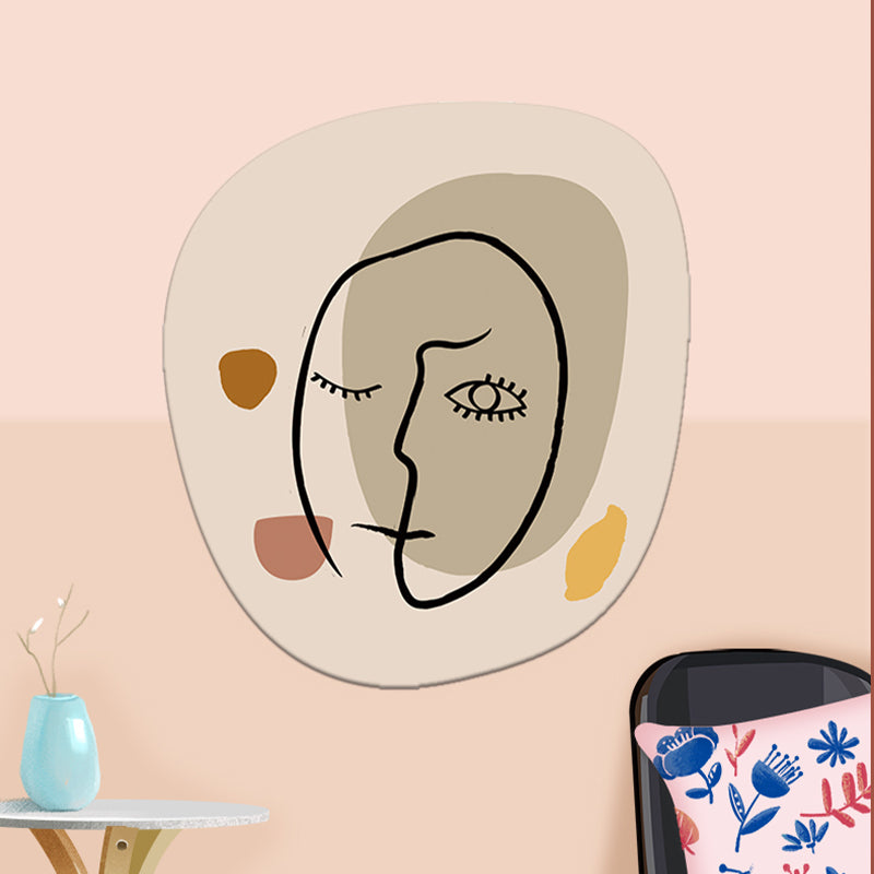 Nordic Style Bedroom Rug Morandi Color Abstract Line Sketch Rug Polypropylene Anti-Slip Backing Machine Washable Pet Friendly Rug Grey Clearhalo 'Area Rug' 'Rug' 2122064