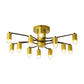Sputnik Living Room Semi Flush Mount Modern Metal 12/16 Lights Semi Flush Ceiling Lamp in Gold/Black Clearhalo 'Ceiling Lights' 'Close To Ceiling Lights' 'Close to ceiling' 'Semi-flushmount' Lighting' 212221