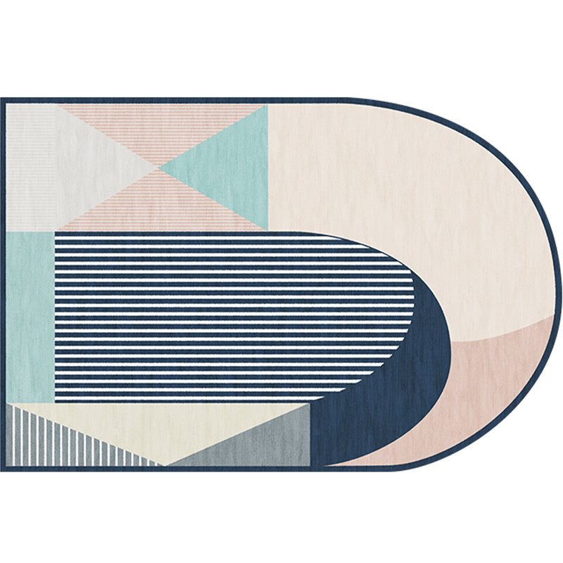 Aesthetics Colorblock Area Rug Multicolor Nordic Rug Polyester Stain Resistant Pet Friendly Anti-Slip Rug for Home Decor Blue Clearhalo 'Area Rug' 'Rug' 2122913