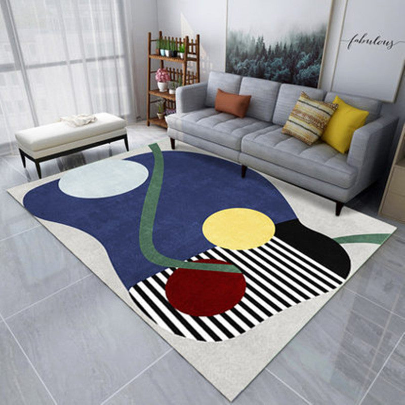 Classic Multicolor Geometric Rug Synthetics Mid-Century Carpet Non-Slip Backing Stain Resistant Machine Wash Rug for Home Decor Clearhalo 'Area Rug' 'Rug' 2122938