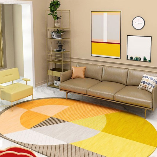 Multicolor Nordic Rug Polypropylene Colorblock with Line Background Rug Pet Friendly Non-Slip Machine Washable Carpet for Home Clearhalo 'Area Rug' 'Rug' 2122941