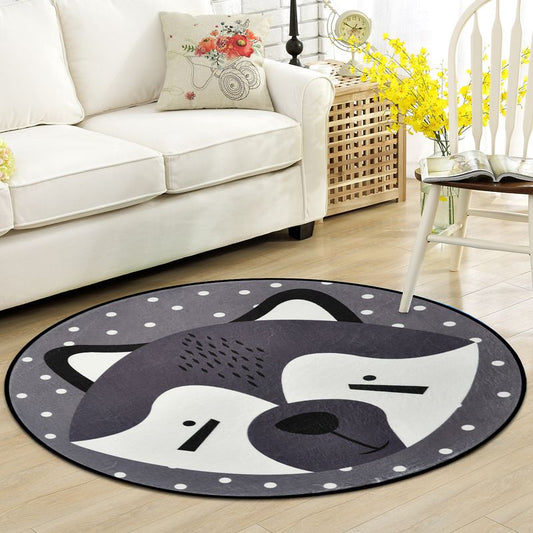 Creative Cartoon Rug Multi Colored Animal with Dotted Background Carpet Washable Pet Friendly Non-Slip Rug for Nursery Clearhalo 'Area Rug' 'Rug' 2122947