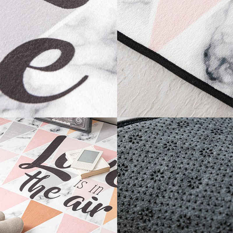 Multi Colored Geometric Rug Polyester Cartoon Area Rug Pet Friendly Anti-Slip Stain Resistant Carpet for Kids Bedroom Clearhalo 'Area Rug' 'Rug' 2122971