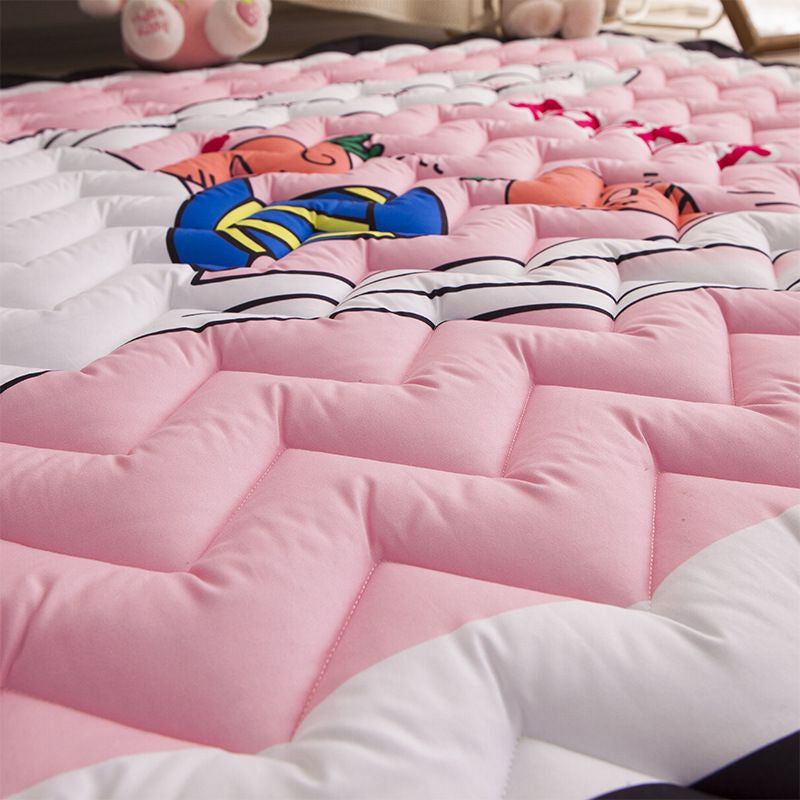 Cartoon Girls Room Rug Multi Colored Animal Print Chevron-Quilt Rug Polypropylene 21078423 Carpet Clearhalo 'Area Rug' 'Rug' 2122978