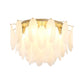 Feather-Shaped Flush Mount Lamp Contemporary White Glass 22.5"/28" Wide 6 Lights Living Room Flush Ceiling Light Fixture Clearhalo 'Ceiling Lights' 'Close To Ceiling Lights' 'Close to ceiling' 'Flush mount' Lighting' 212454