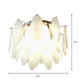 Feather-Shaped Flush Mount Lamp Contemporary White Glass 22.5"/28" Wide 6 Lights Living Room Flush Ceiling Light Fixture Clearhalo 'Ceiling Lights' 'Close To Ceiling Lights' 'Close to ceiling' 'Flush mount' Lighting' 212456