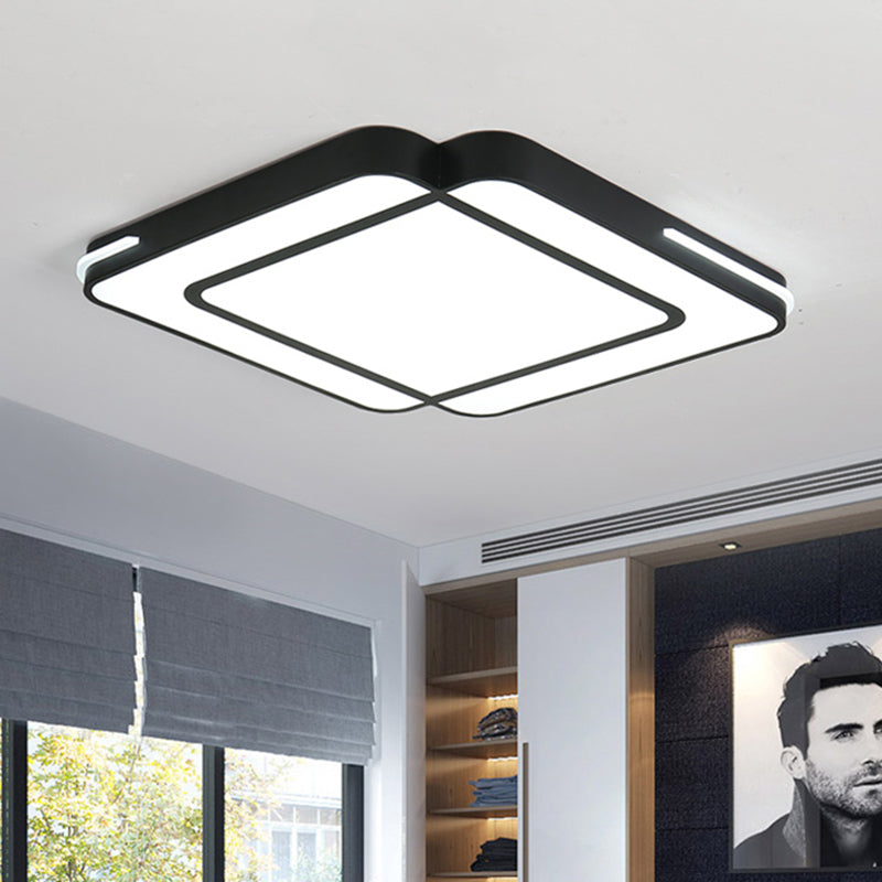 Modern Led Flush Lighting with Acrylic Shade Black/White Square Flush ...