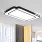 Rectangular Flush Mount Modernist Acrylic Led White/Black Flush Ceiling Light in White Light for Living Room, 35.5"/43" Wide Clearhalo 'Ceiling Lights' 'Close To Ceiling Lights' 'Close to ceiling' 'Flush mount' Lighting' 212513