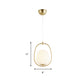 Oval Dining Room Pendant White Glass 1 Light Modern Hanging Lamp Fixture in Gold with Iron Ring Clearhalo 'Ceiling Lights' 'Glass shade' 'Glass' 'Modern Pendants' 'Modern' 'Pendant Lights' 'Pendants' Lighting' 212774