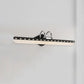 Acrylic Linear Vanity Lighting Modernist 15"/19"/23" Wide Led Black/White Vanity Wall Sconce with Curved Arm in Natural Light Clearhalo 'Cast Iron' 'Glass' 'Industrial' 'Modern wall lights' 'Modern' 'Tiffany' 'Traditional wall lights' 'Vanity Lights' 'Wall Lights' Lighting' 213212