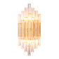Shaded Wall Sconce Light Simplicity Crystal Rod 2 Bulbs Living Room Wall Mount Light in Gold Gold J Clearhalo 'Modern wall lights' 'Modern' 'Wall Lamps & Sconces' 'Wall Lights' Lighting' 2136065