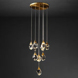 Crystal Gemstone Shaped LED Suspension Light Artistic Brass Pendant Light Fixture for Dining Room 10 Brass Clearhalo 'Ceiling Lights' 'Modern Pendants' 'Modern' 'Pendant Lights' 'Pendants' Lighting' 2136128