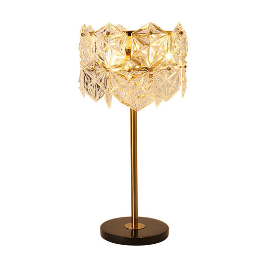 Gold Snowflake Shaped Table Lamp Simplicity 6 Bulbs K9 Crystal Night Table Light for Bedroom Clearhalo 'Lamps' 'Table Lamps' Lighting' 2136137