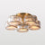 Tri-Prism Crystal Round Flush Mount Lighting Minimalist Gold Semi Flush Ceiling Light Gold 28.5" Clearhalo 'Ceiling Lights' 'Close To Ceiling Lights' 'Close to ceiling' 'Semi-flushmount' Lighting' 2136233
