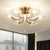 Scallop Shaped Clear Crystal Semi Flush Mount Contemporary Gold Ceiling Mounted Light 6 Gold Clearhalo 'Ceiling Lights' 'Close To Ceiling Lights' 'Close to ceiling' 'Semi-flushmount' Lighting' 2136247