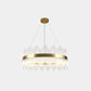 Crystal Rod Circle LED Suspension Light Artistic Gold Chandelier Light in Gold for Living Room Clearhalo 'Ceiling Lights' 'Chandeliers' 'Modern Chandeliers' 'Modern' Lighting' 2136326
