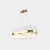 Crystal Rod Circle LED Suspension Light Artistic Gold Chandelier Light in Gold for Living Room Clearhalo 'Ceiling Lights' 'Chandeliers' 'Modern Chandeliers' 'Modern' Lighting' 2136329