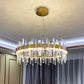 Gold Geometrical Ring LED Ceiling Lighting Postmodern Faceted Crystal Chandelier Light Fixture Clearhalo 'Ceiling Lights' 'Chandeliers' 'Modern Chandeliers' 'Modern' Lighting' 2136337