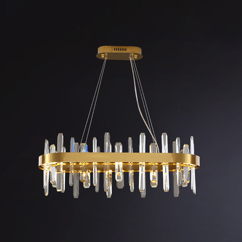 Gold Geometrical Ring LED Ceiling Lighting Postmodern Faceted Crystal Chandelier Light Fixture Clearhalo 'Ceiling Lights' 'Chandeliers' 'Modern Chandeliers' 'Modern' Lighting' 2136342