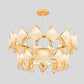 Ring Shaped Ceiling Lighting Postmodern Metal Living Room Chandelier Light Fixture with Rhombus Crystal Shade Gold 2 Tiers Large Clearhalo 'Ceiling Lights' 'Chandeliers' 'Modern Chandeliers' 'Modern' Lighting' 2136364