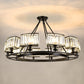 Artistic Ring Shaped Suspension Light Clear Crystal Living Room Chandelier Light in Black 10 Black Clearhalo 'Ceiling Lights' 'Chandeliers' 'Modern Chandeliers' 'Modern' Lighting' 2136391