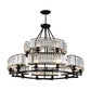 Artistic Ring Shaped Suspension Light Clear Crystal Living Room Chandelier Light in Black 18 Black Clearhalo 'Ceiling Lights' 'Chandeliers' 'Modern Chandeliers' 'Modern' Lighting' 2136392