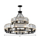 Artistic Ring Shaped Suspension Light Clear Crystal Living Room Chandelier Light in Black Clearhalo 'Ceiling Lights' 'Chandeliers' 'Modern Chandeliers' 'Modern' Lighting' 2136393