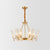 Gold Curved Chandelier Pendant Light Post-Modern Grid Glass Hanging Light for Dining Room 6 Gold Clearhalo 'Ceiling Lights' 'Chandeliers' 'Modern Chandeliers' 'Modern' Lighting' 2136421