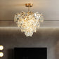 Cone Shaped Ceiling Lighting Postmodern Clear Crystal Living Room Chandelier Light Fixture in Gold Clearhalo 'Ceiling Lights' 'Chandeliers' 'Modern Chandeliers' 'Modern' Lighting' 2136450