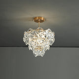 Cone Shaped Ceiling Lighting Postmodern Clear Crystal Living Room Chandelier Light Fixture in Gold Gold 12" Clearhalo 'Ceiling Lights' 'Chandeliers' 'Modern Chandeliers' 'Modern' Lighting' 2136454