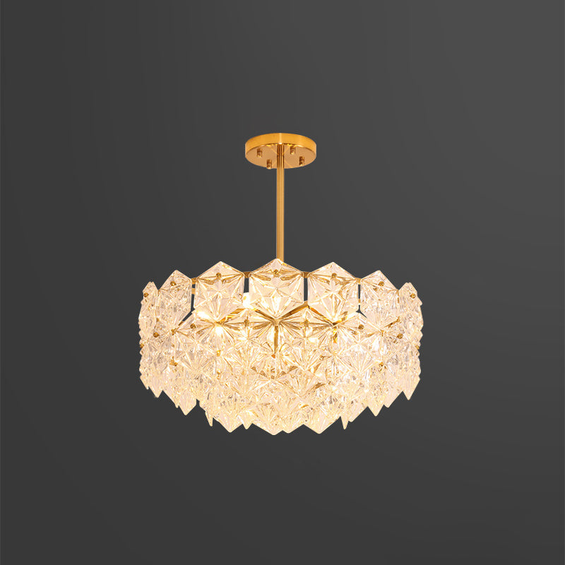 K9 Crystal Snowflake Shaped Chandelier Pendant Light Post-Modern Gold Hanging Light Clearhalo 'Ceiling Lights' 'Chandeliers' 'Modern Chandeliers' 'Modern' Lighting' 2136461