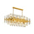Geometrical Shaped Crystal Rod Chandelier Light Post-Postmodern Gold Pendant Light Fixture Gold 31.5" Oval Clearhalo 'Ceiling Lights' 'Chandeliers' 'Modern Chandeliers' 'Modern' Lighting' 2136471