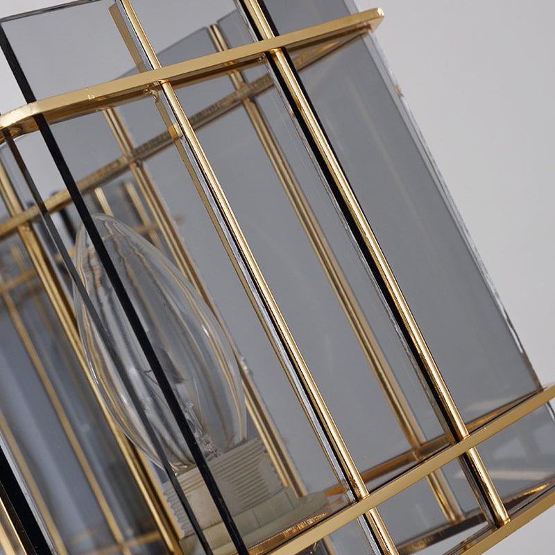 Smoke Glass Triangular Suspension Light Artistic Black Chandelier Light for Dining Room Clearhalo 'Ceiling Lights' 'Chandeliers' 'Modern Chandeliers' 'Modern' Lighting' 2136582