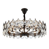 Geometric Living Room Chandelier Pendant Light Beveled Crystal Post-Modern Hanging Light in Black Clearhalo 'Ceiling Lights' 'Chandeliers' 'Modern Chandeliers' 'Modern' Lighting' 2136602