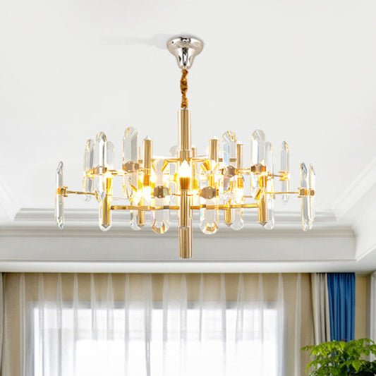 Sputnik Suspension Light Artistic Clear K9 Crystal Living Room Chandelier Light in Gold 10 Gold Clearhalo 'Ceiling Lights' 'Chandeliers' 'Modern Chandeliers' 'Modern' Lighting' 2136618