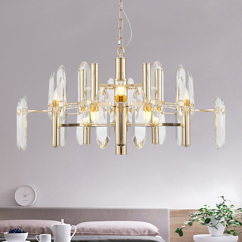 Sputnik Suspension Light Artistic Clear K9 Crystal Living Room Chandelier Light in Gold Clearhalo 'Ceiling Lights' 'Chandeliers' 'Modern Chandeliers' 'Modern' Lighting' 2136619