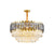 Minimalist Multi-Tiered Chandelier Lighting Faceted Crystal Living Room Pendant Light in Gold 6 Gold Clearhalo 'Ceiling Lights' 'Chandeliers' 'Modern Chandeliers' 'Modern' Lighting' 2136861